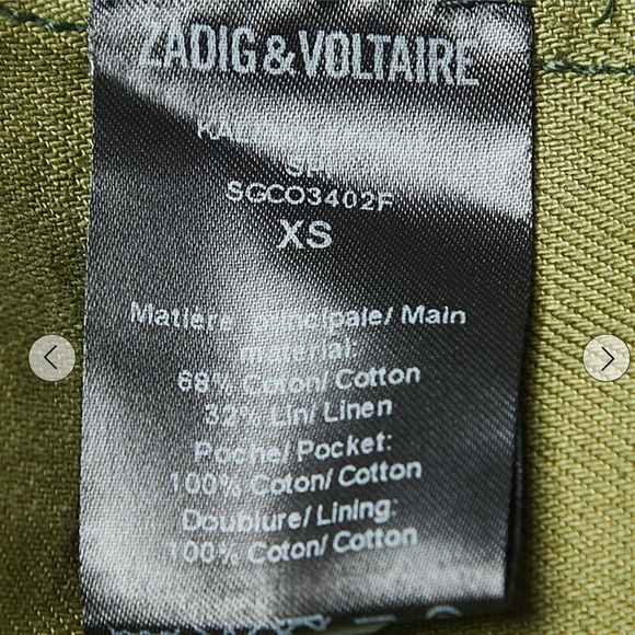 Zadig & Voltaire Kaleno Camou Jacket in Spi Green Military XS - Picture 7 of 7